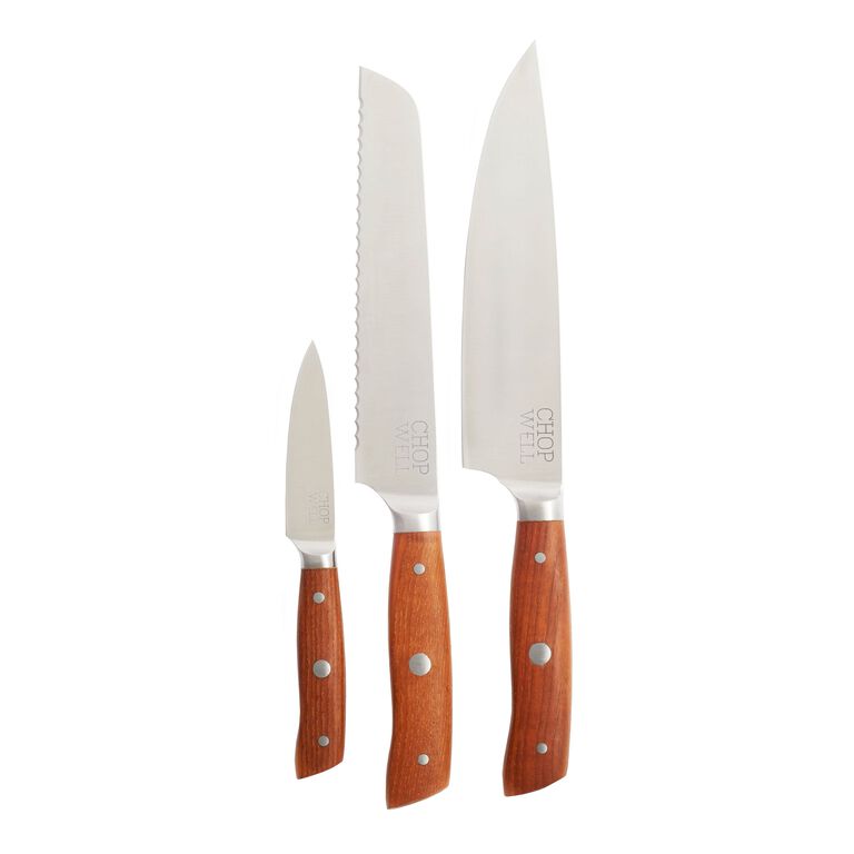 Chopwell Carbon Steel and Ash Wood 3 Piece Knife Set image number 1