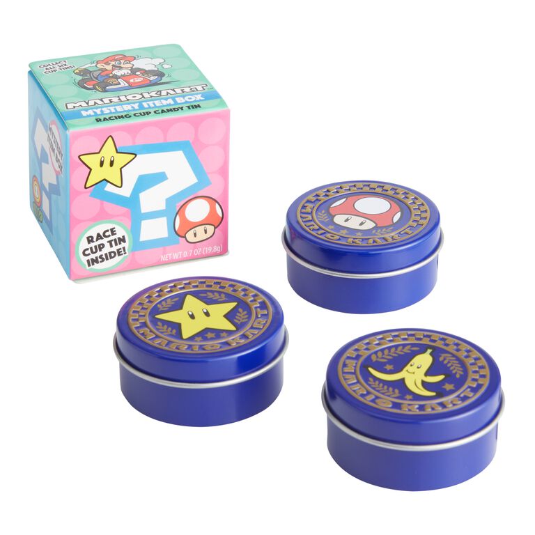 Mario Kart Mystery Box Racing Cup Candy Tin Set of 9 image number 1
