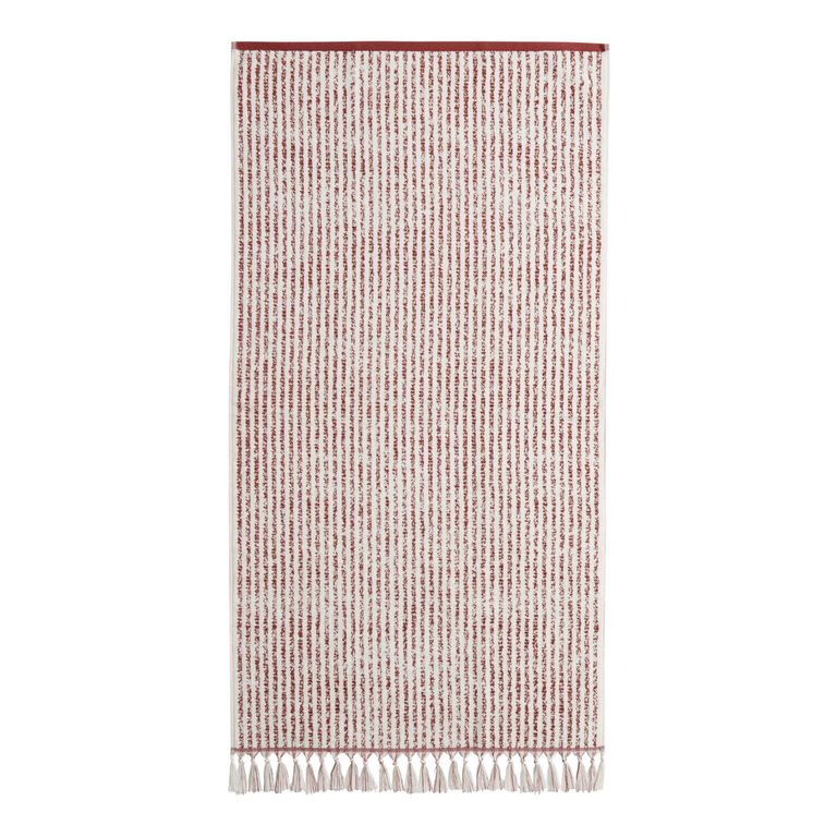 Ashlen Terracotta And White Stripe Terry Bath Towel image number 3