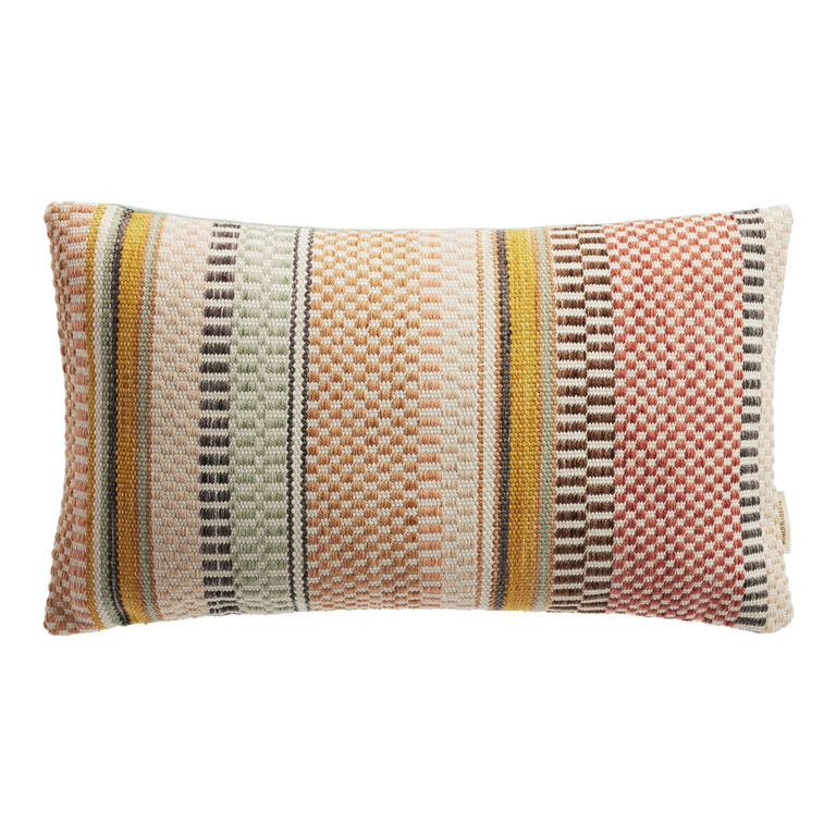 Multicolor Broken Stripe Indoor Outdoor Lumbar Pillow image number 1
