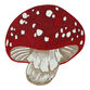 Red and White Mushroom Indoor Outdoor Rug image number 0