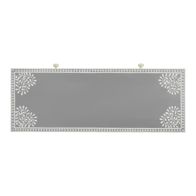 CRAFT Surai Gray And White Floral Inlay Console Table image number 4