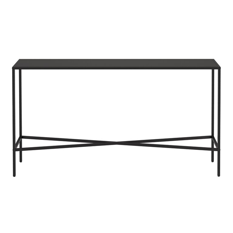 Mille Narrow Black Metal Top Console Table image number 3
