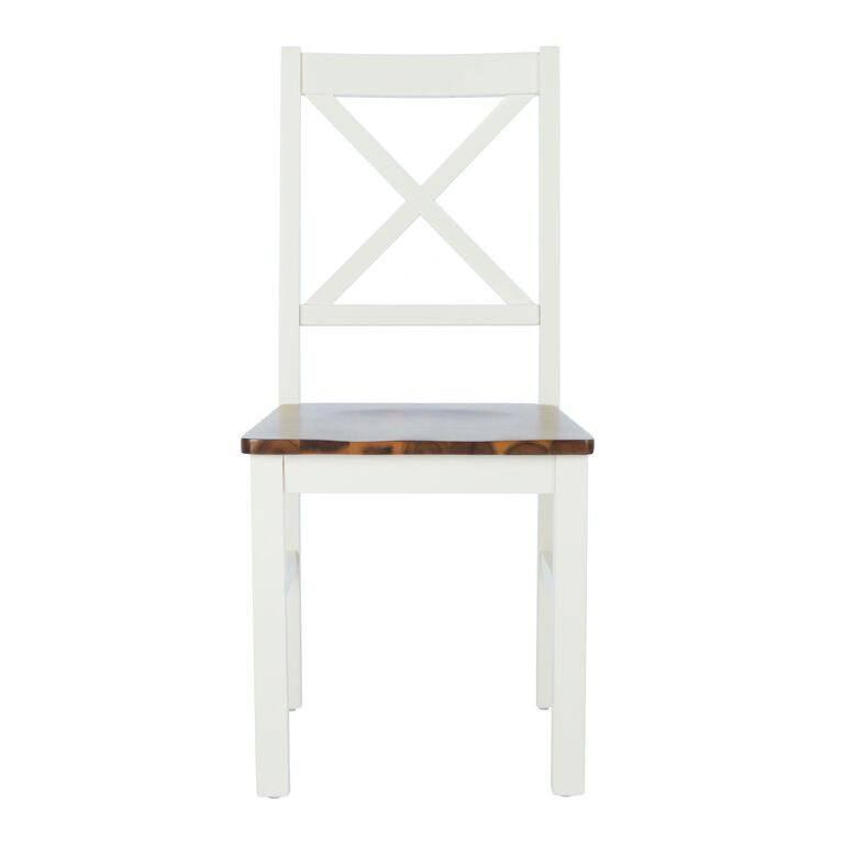 Cortland White and Natural Wood Dining Chair Set of 2 image number 3