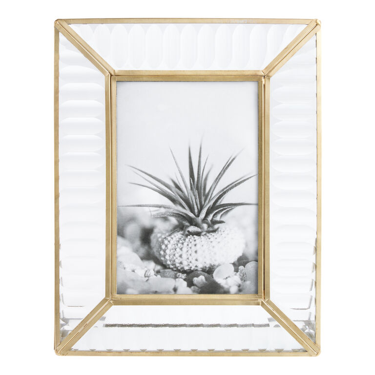 Fluted Glass and Antique Brass Frame image number 1