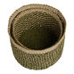 Rita Green And Natural Abaca Fiber Open Weave Basket image number 2