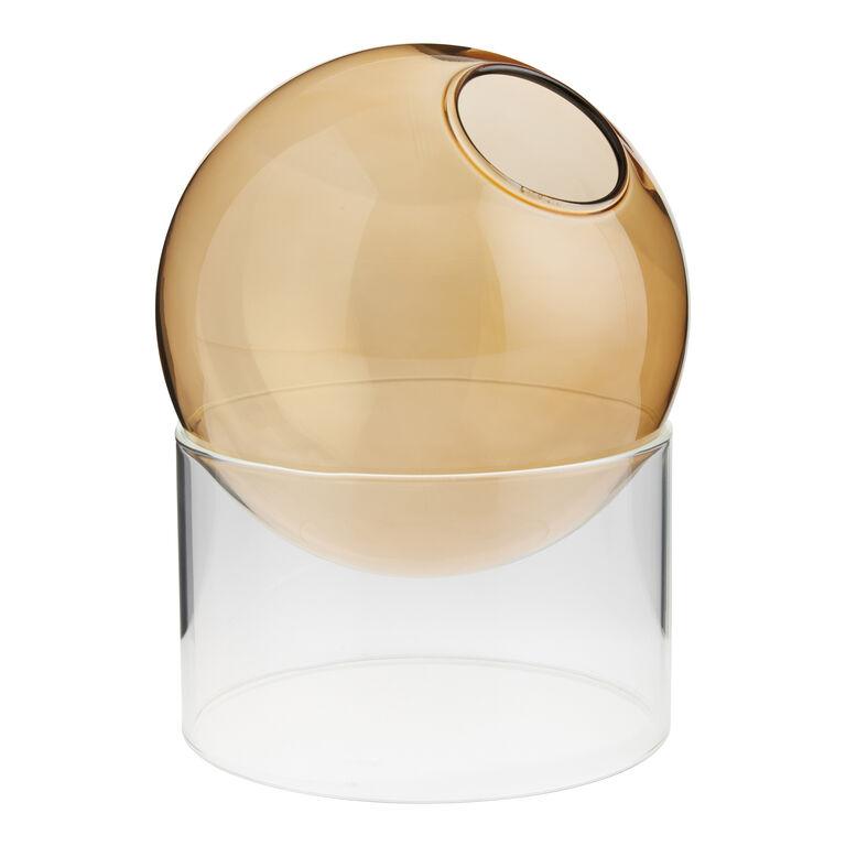Round Glass Ball Vase With Stand image number 1