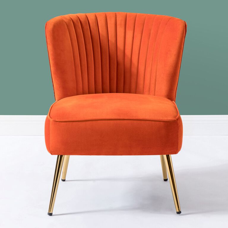 Gretna Velvet Channel Back Upholstered Chair image number 2