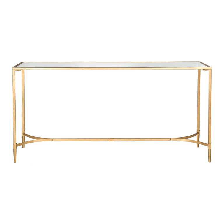 Nala Gold Metal And Glass Console Table image number 3