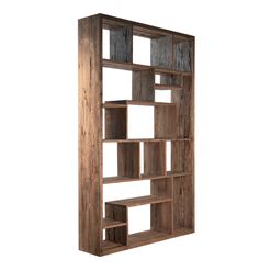 Zain Reclaimed Teak Asymmetrical Bookshelf