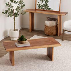 Sansur Rustic Pecan Live Edge Wood Accent Table Collection