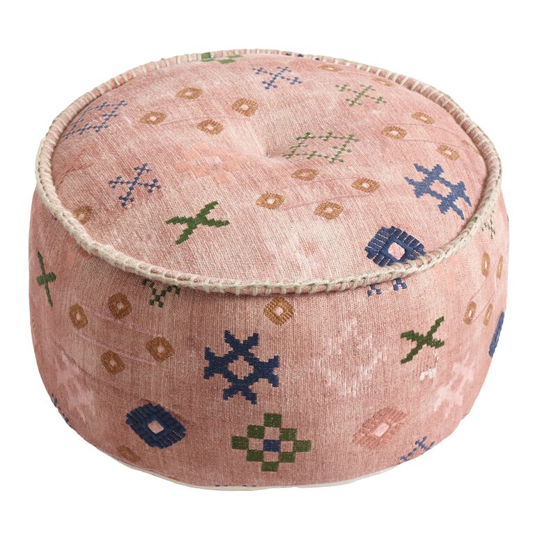 Blush Abstract Symbols Pouf image number 1