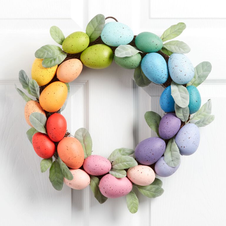 Faux Floral and Easter Egg Twig Wreath image number 1