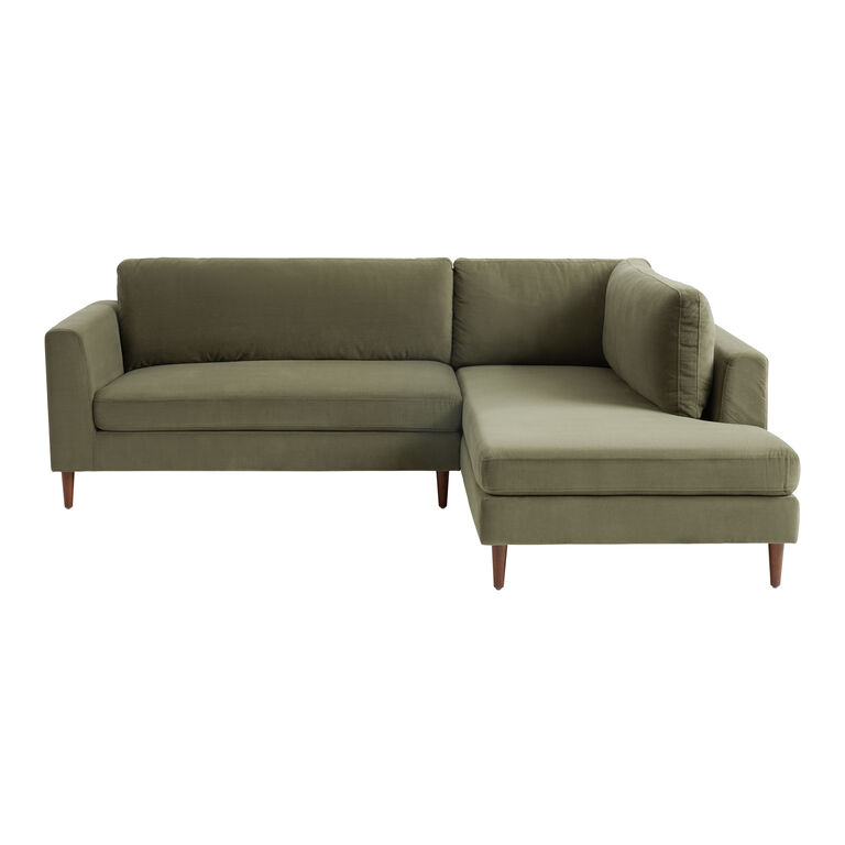 Camile Velvet Right Facing Sectional Sofa image number 3