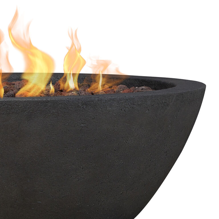 Portside Round Faux Stone Bowl Gas Fire Pit image number 5
