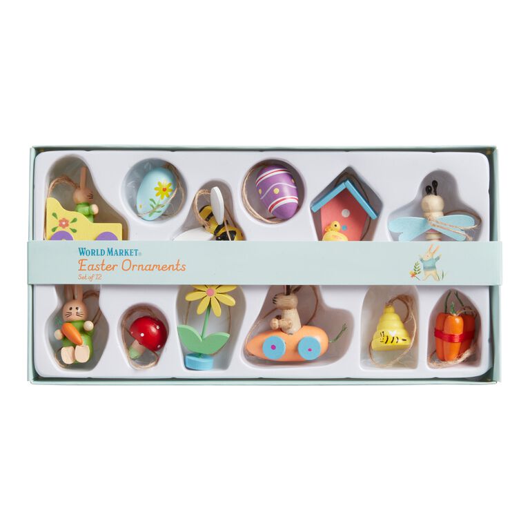 Wood Easter Icons Boxed Ornaments 12 Pack image number 2