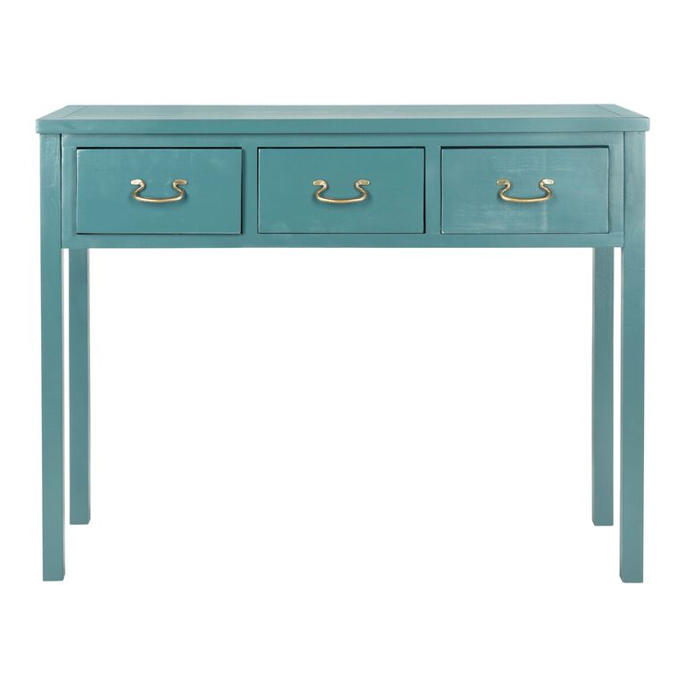 Nadia Blue Wood Console Table image number 3