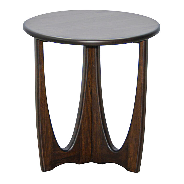 Watson Round Mahogany Wood Mid Century End Table image number 1