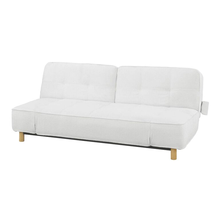Layton Ivory Tufted Convertible Sleeper Sofa with USB Ports image number 1