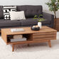 Pam Rubber Wood Mid Century Coffee Table With Storage image number 1