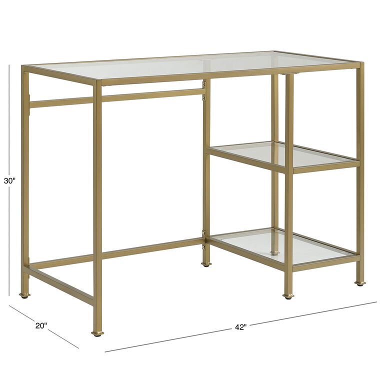 Milayan Metal and Glass Desk with Shelves image number 4