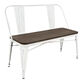 Ridgeby White Metal and Espresso Wood Dining Bench image number 0