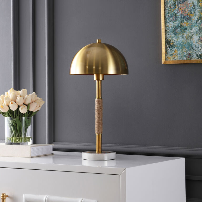 Abbey Metal Dome And Marble Base Table Lamp image number 4