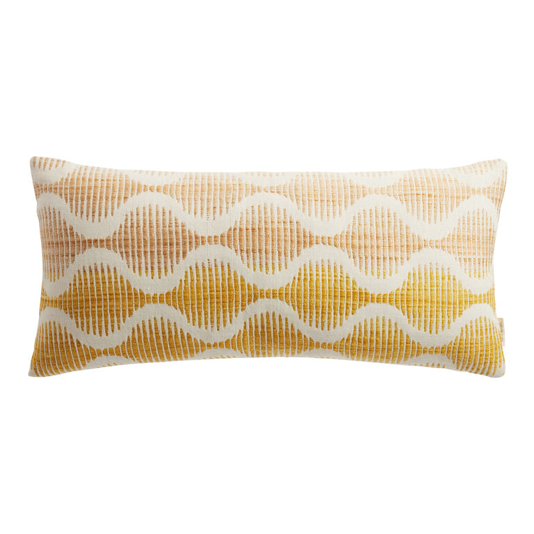 Extra Wide Wavy Lines Indoor Outdoor Lumbar Pillow image number 1