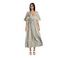 Gray And Ivory Stripe Mira Kaftan Dress image number 0