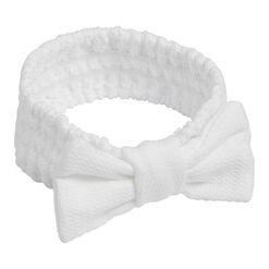 White Waffle Weave Cotton Spa Headband