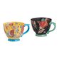 Multicolor Floral Mosaic Hand Painted Ceramic Mug Set Of 2 image number 0