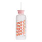 Studio Oh Pink Howdy Glass Water Bottle With Straw image number 0