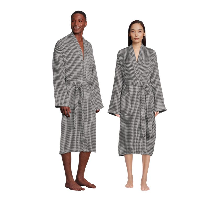 Cotton Waffle Weave Robe image number 1