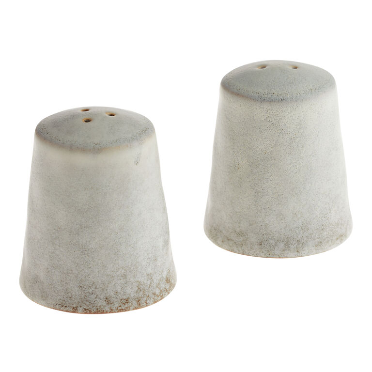 Vita Ivory And Brown Reactive Glaze Salt and Pepper Shakers image number 1