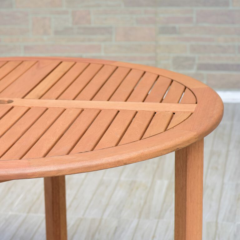 Grenada Round Eucalyptus Wood Outdoor Dining Table image number 3
