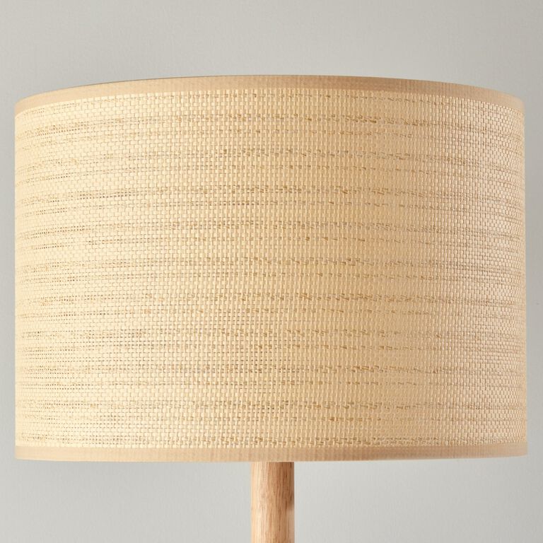 Latimer Wood and Natural Fiber Woven Floor Lamp image number 5