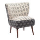 Evins Black And Cream Chevron Diamond Upholstered Chair image number 0