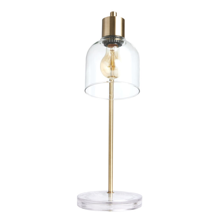 Percy Clear Glass and Brass Adjustable Task Lamp image number 3