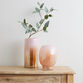 Tall Pink And Apricot Ombre Glass Vase image number 1