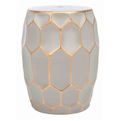 Gray And Gold Ceramic Honeycomb Side Table