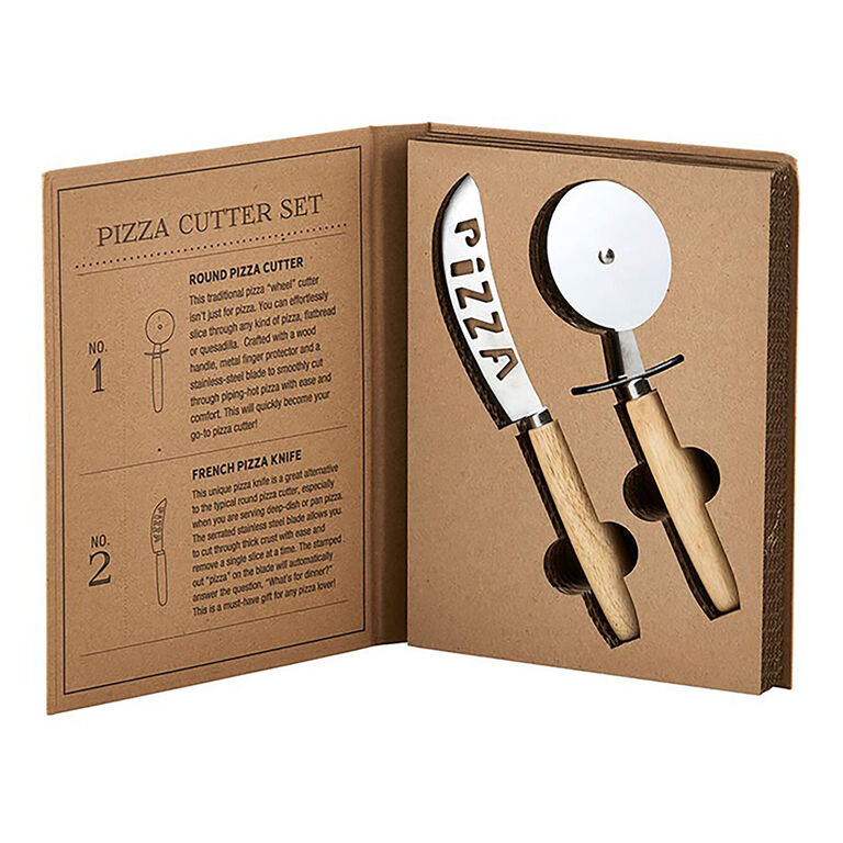 Santa Barbara Pizza Cutter and Knife Gift Set image number 1