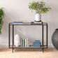 Tess Black Metal and Glass Top Console Table image number 1