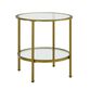 Milayan Round Metal and Glass End Table With Shelf image number 0