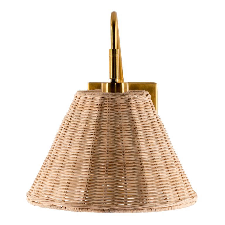 Cerro Gold And Rattan Dome Wall Sconce image number 2