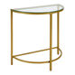 Half Circle Gold Metal and Glass Top Console Table image number 0
