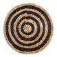 Round Black and Natural Fiber Rings Placemat Set of 4 image number 0