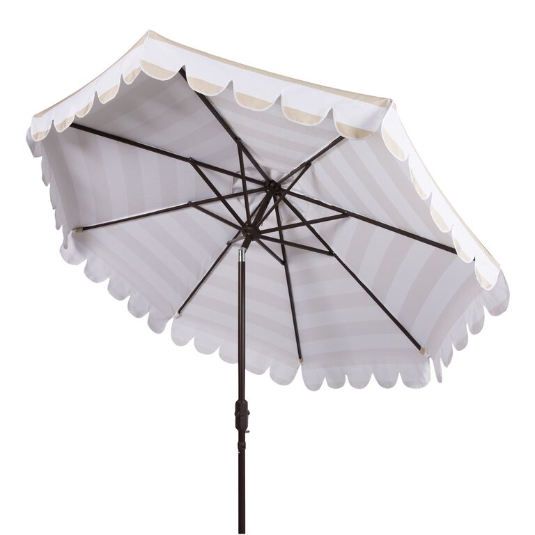 Striped Scalloped 9 Ft Tilting Patio Umbrella image number 3