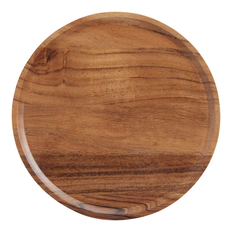 Natural Acacia Wood Salad Plate image number 1
