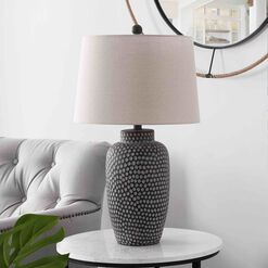 Jerlen Brown And White Organic Dot Table Lamp