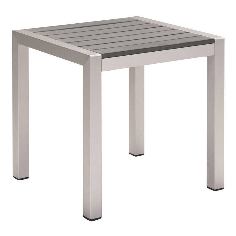 Coronado Gray and Silver Metal Outdoor End Table image number 1